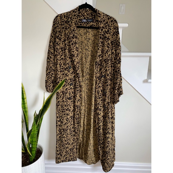 Zara Leopard Trench Coat - Picture 4 of 6